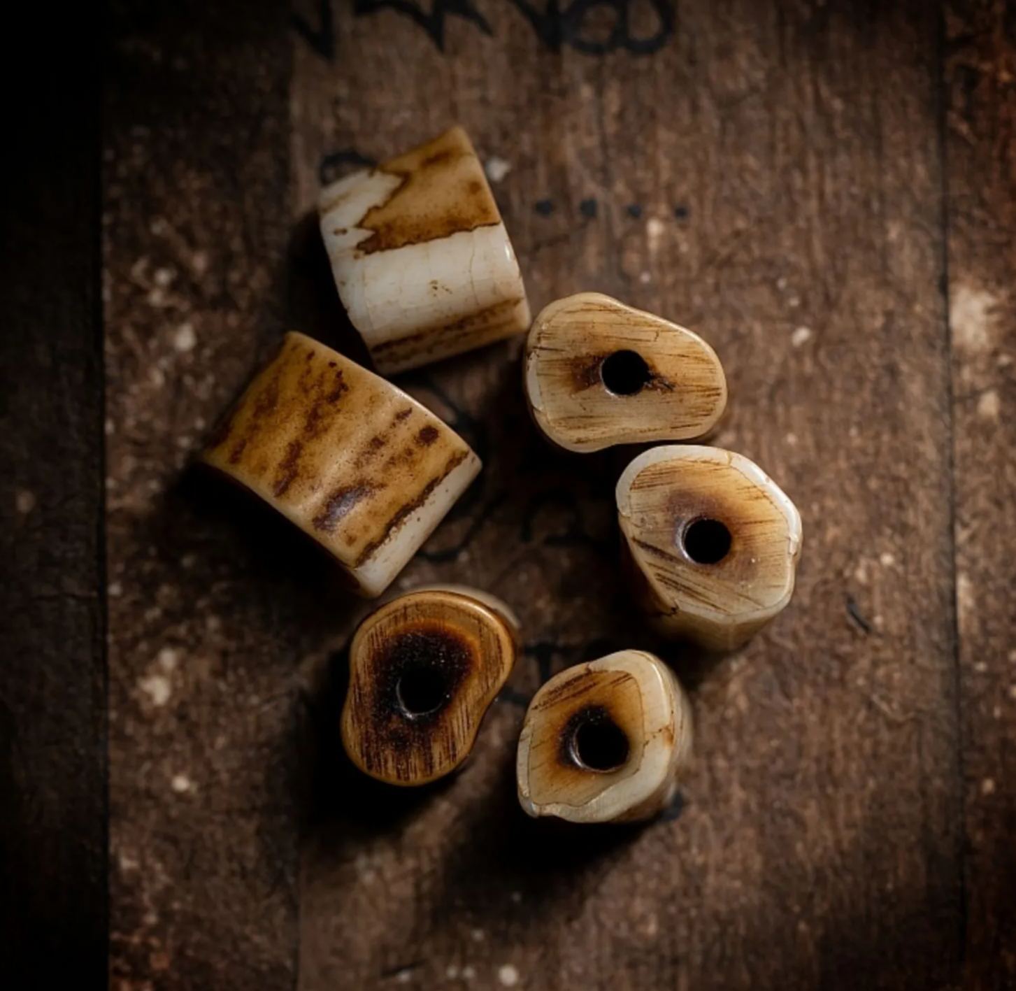 Wilderness Bond: Natural Antler & Chicken-Wing Wood Double-Strand Bracelet