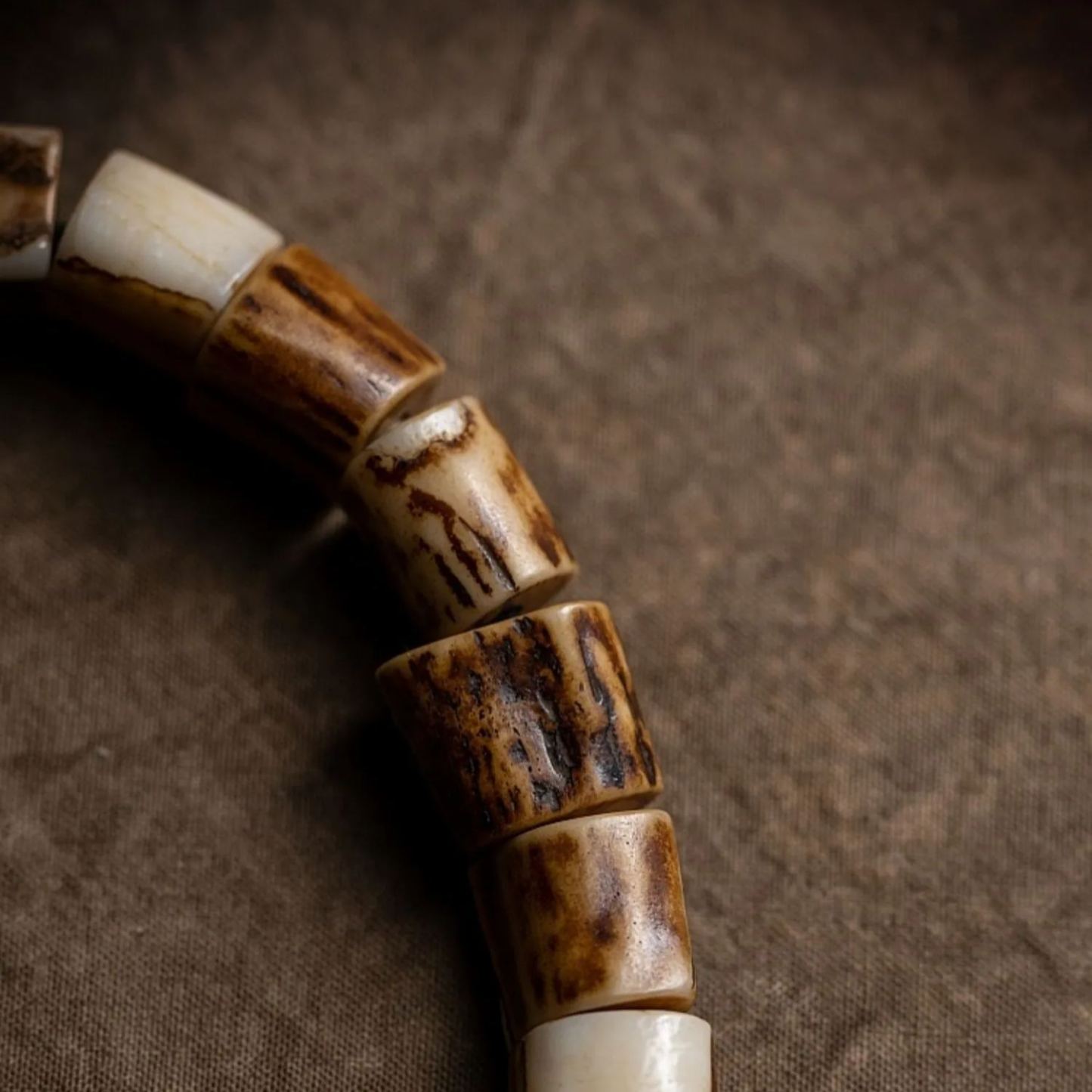 Primal Essence – Tibetan Stag Antler & Aged Yak Bone Bracelet