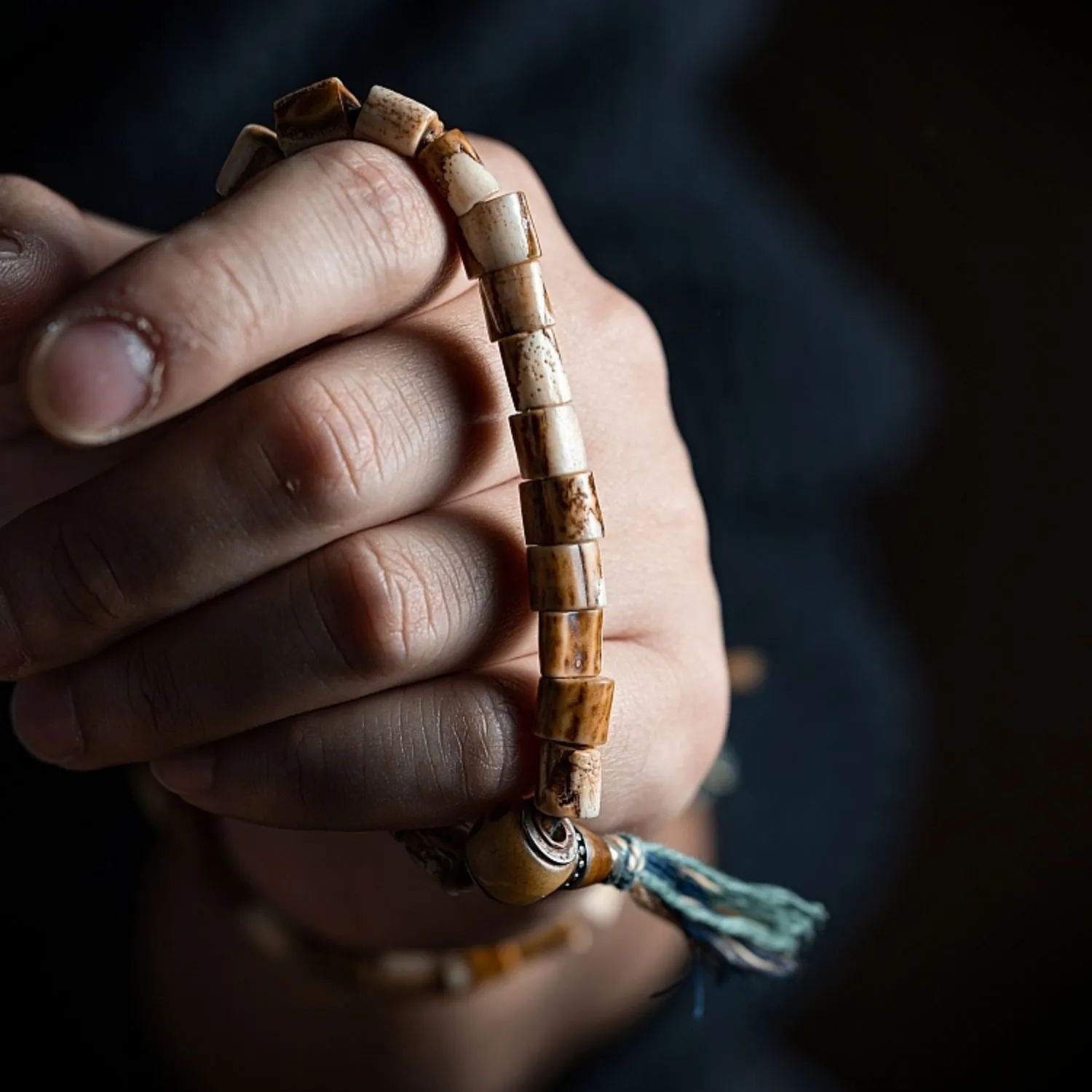 Primal Essence – Tibetan Stag Antler & Aged Yak Bone Bracelet