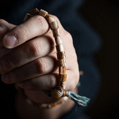 Primal Essence – Tibetan Stag Antler & Aged Yak Bone Bracelet