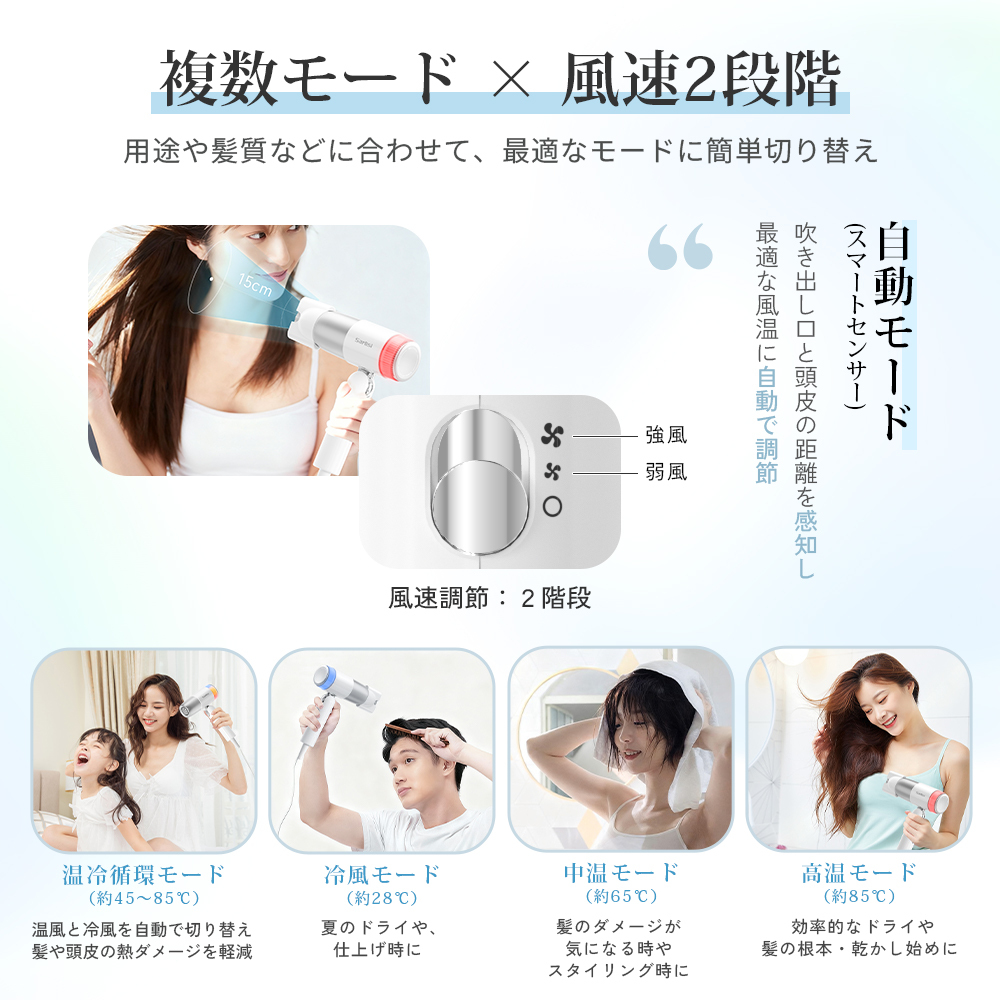 「クリーンエア」速乾ドライヤー　（交換式フィルター搭載）
