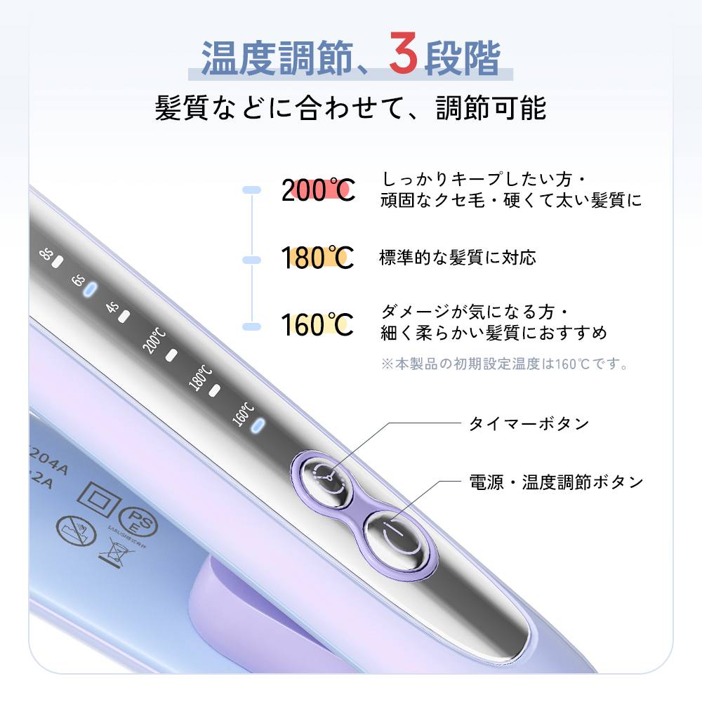 ボリュームヘアアイロン SAHK15PBW