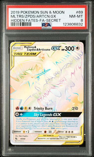[PSA 9] 2019 POKEMON SUN & MOON HIDDEN FATES #69 MLTRS/ZPDS/ARTCN.GX HIDDEN FATES-FA-SECRET