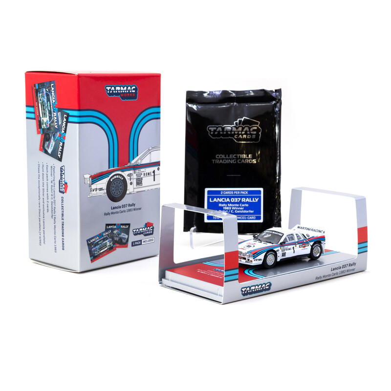 Tarmac Works 1/64 Lancia 037 Rally Rally Monte Carlo 1983 #1 with Tarmac Cards - HOBBY64+