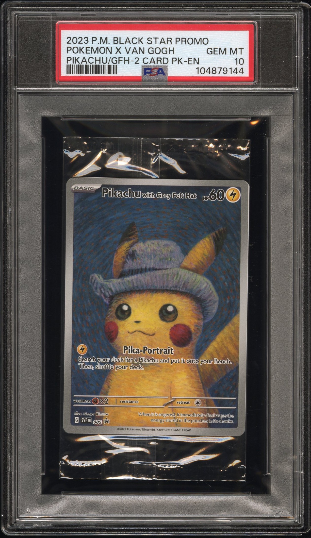 [PSA 10] 2023 POKEMON BLACK STAR PROMO CELLO PACK POKEMON X VAN GOGH PIKACHU/GFH-2 CARD PK-EN
