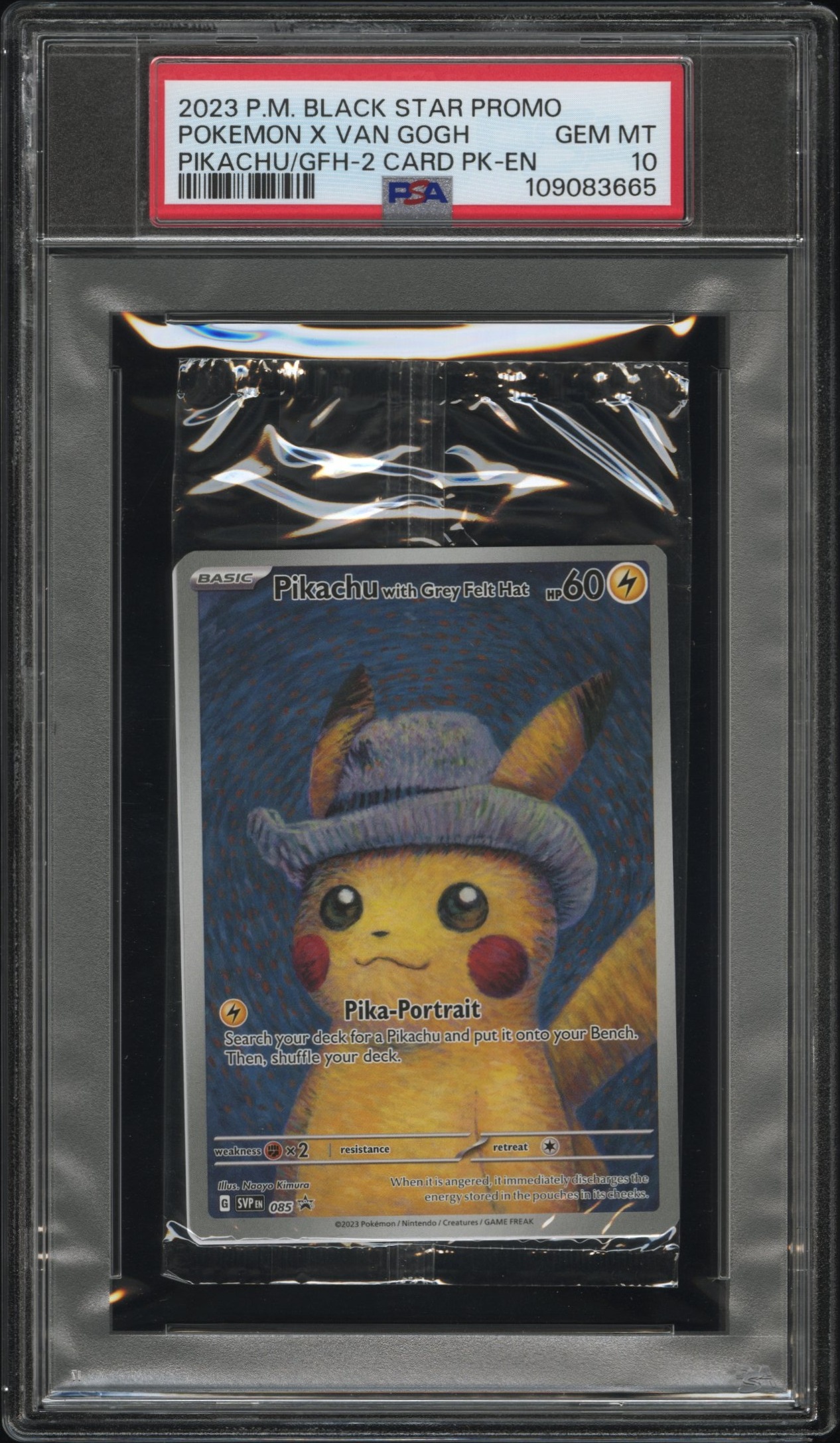 [PSA 10] 2023 POKEMON BLACK STAR PROMO CELLO PACK POKEMON X VAN GOGH PIKACHU/GFH-2 CARD PK-EN