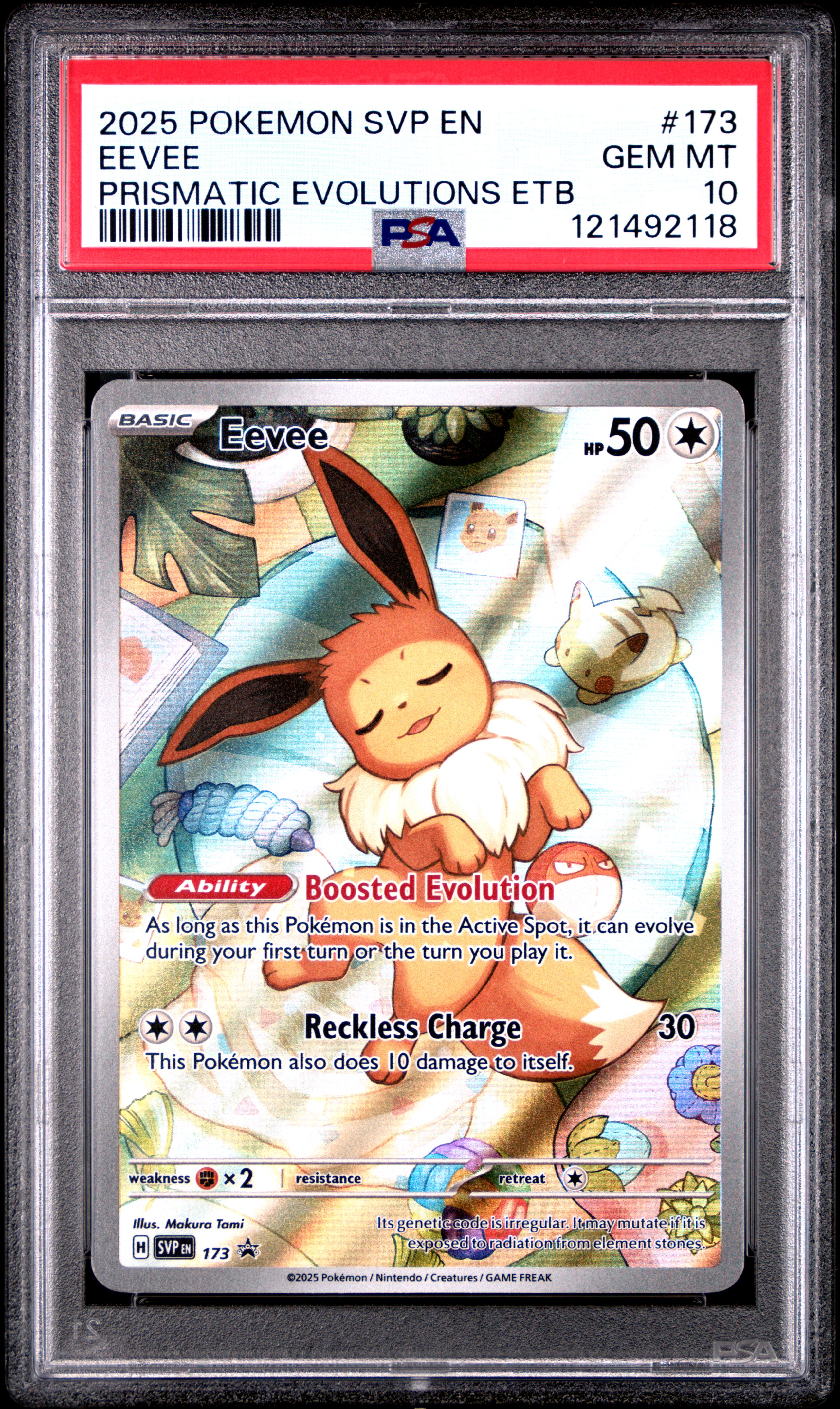 [PSA 10] 2025 POKEMON SVP EN-SV BLACK STAR PROMO #173 EEVEE PRISMATIC EVOLUTIONS ETB