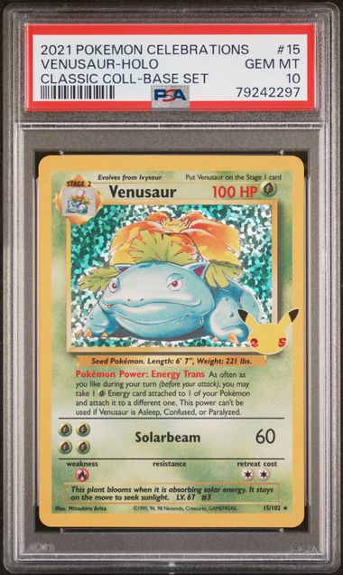[PSA10} 2021 POKEMON CELEBRATIONS CLASSIC COLLECTION #15 VENUSAUR-HOLO CLASSIC COLL-BASE SET