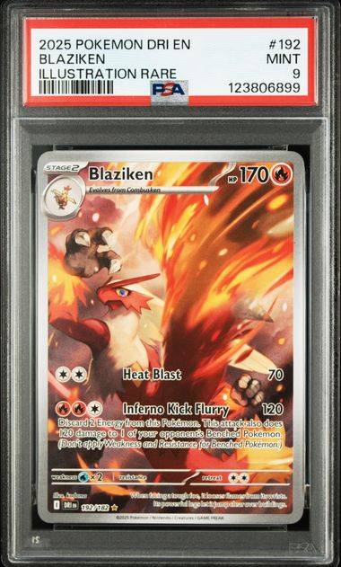 [PSA 9]2025 POKEMON DRI EN-DESTINED RIVALS #192 BLAZIKEN ILLUSTRATION RARE