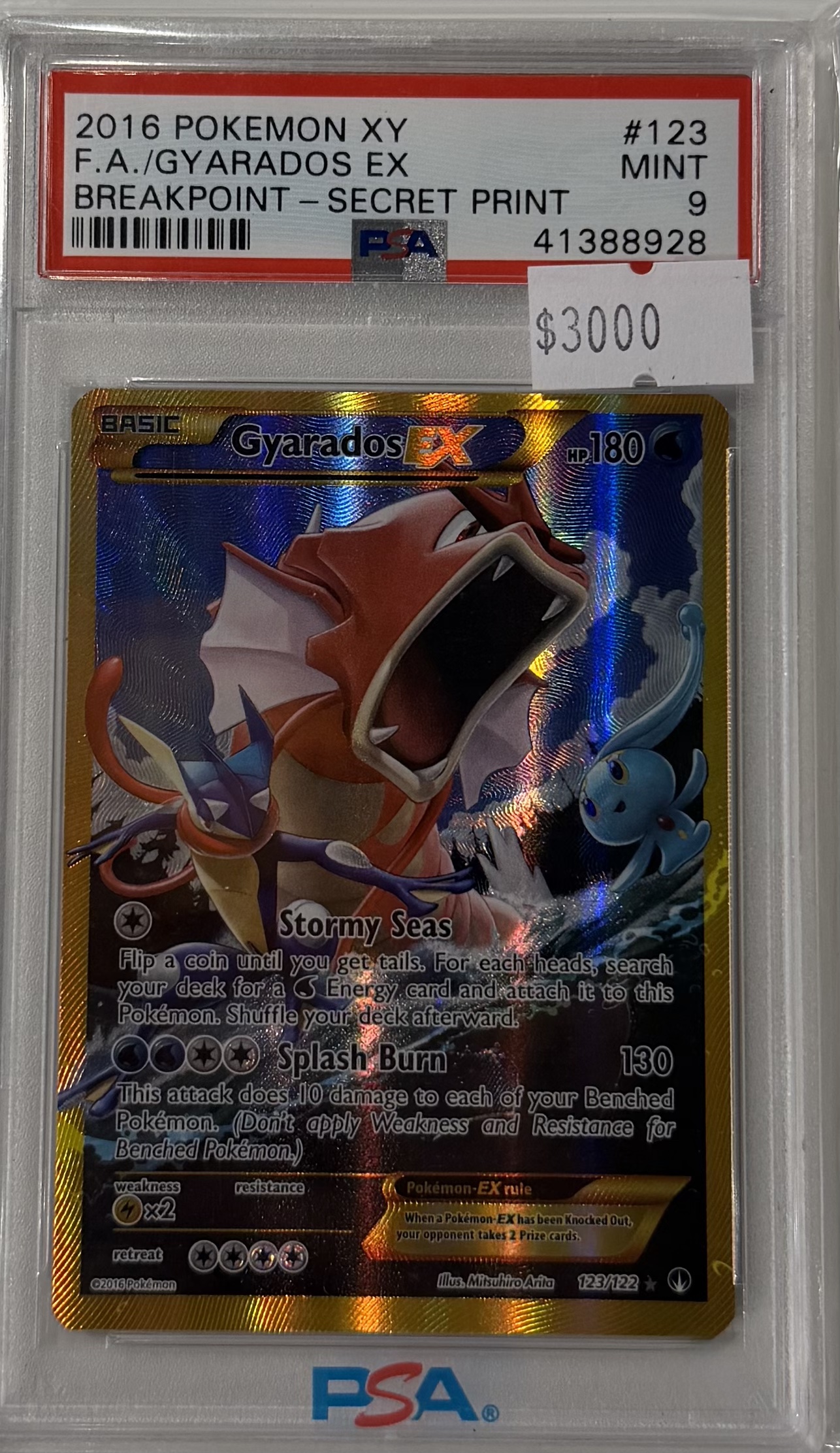 [PSA 9]2016 POKEMON XY BREAKPOINT #123 FA/GYARADOS EX BREAKPOINT-SECRET