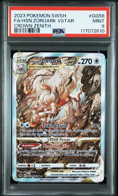 [PSA 9] 2023 POKEMON SWORD AND SHIELD CROWN ZENITH #GG56 FA/HSN.ZOROARK VSTAR CROWN ZENITH