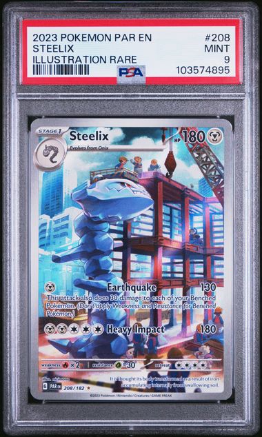 [PSA 9] 2023 POKEMON PAR EN-PARADOX RIFT #208 STEELIX ILLUSTRATION RARE
