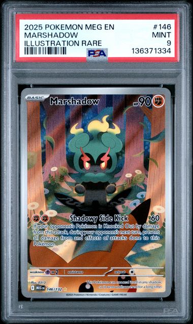 [PSA 9] 2025 POKEMON MEG EN-MEGA EVOLUTION #146 MARSHADOW ILLUSTRATION RARE