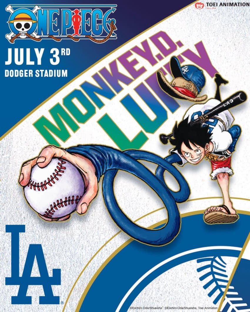 L.A DODGERS X ONE Piece Collab Promo Card Monkey D. Luffy