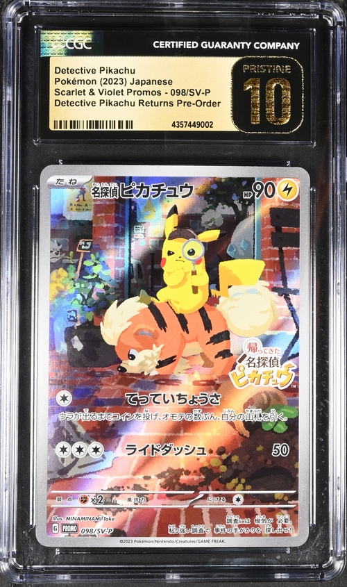 [CGC PRISTINE 10] Detective Pikachu Pokémon(2023) Japanese Scarlet & Violet Promos-098/SV-P Detective Pikachu Returns