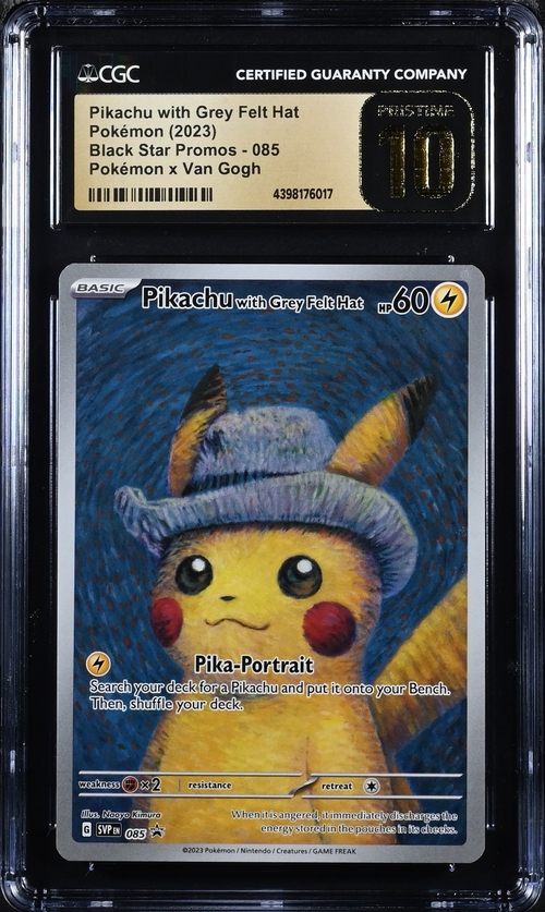 [CGC 10] 2023 Pikachu with Grey Felt Hat Black Star Promos - 085 Pokemon x Van Gogh