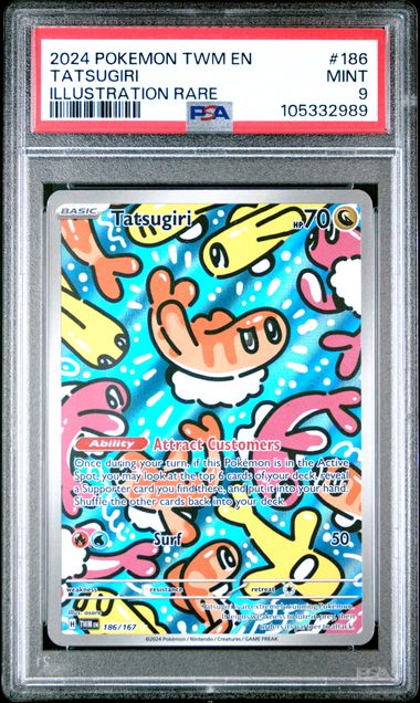 [PSA 9]2024 POKEMON TWM EN-TWILIGHT MASQUERADE #186 TATSUGIRI ILLUSTRATION RARE