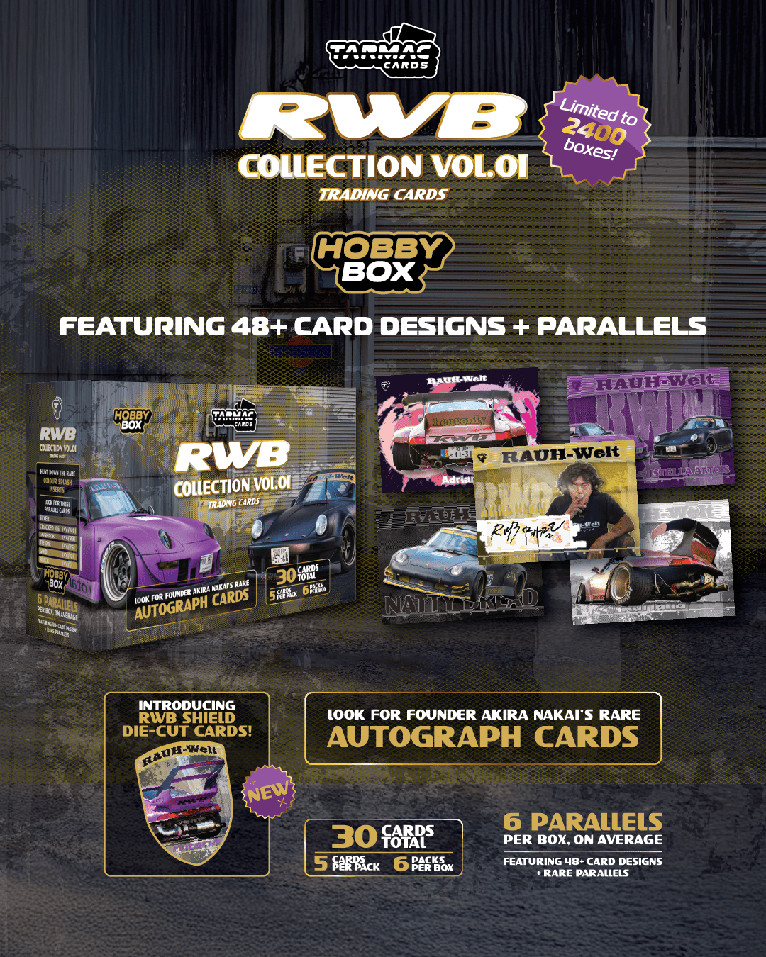 Tarmac Collectible Trading Card RWB Collection Vol.01- Hobby Box