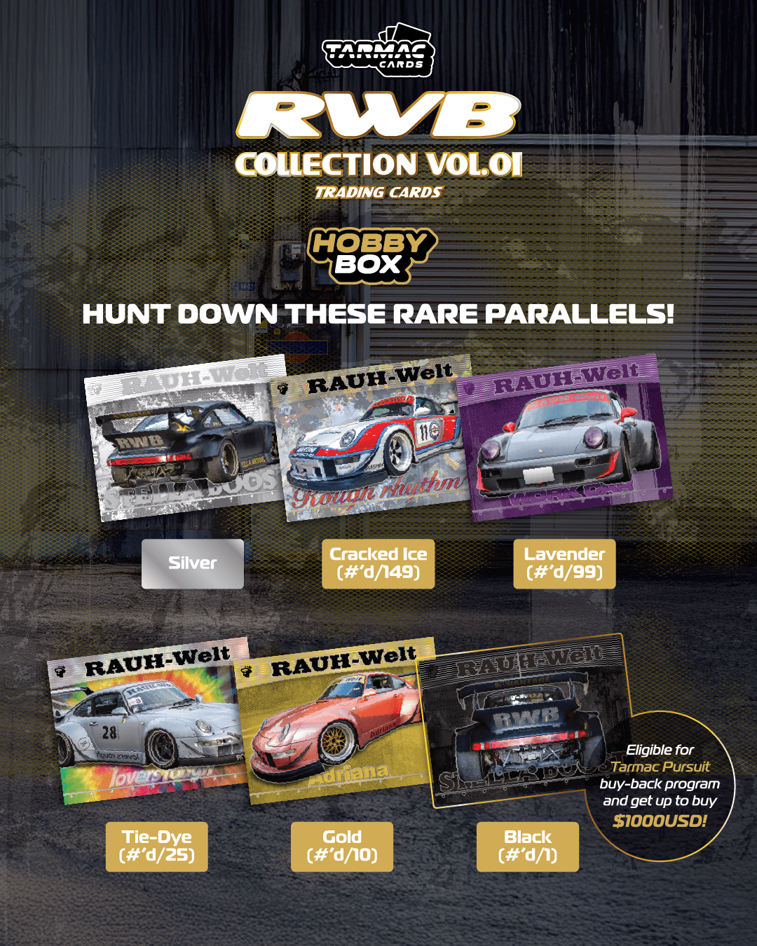Tarmac Collectible Trading Card RWB Collection Vol.01- Hobby Box
