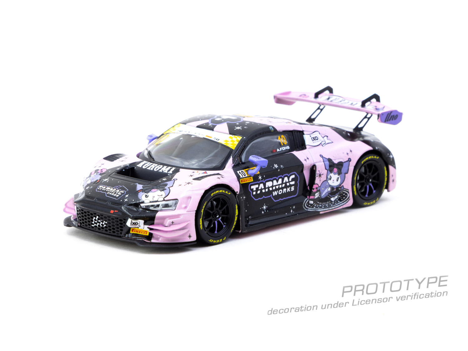 Tarmac Works 1/43 Audi R8 LMS GT3 evo II Macau GT Cup - FIA GT World Cup 2024 HOBBY43 【Sanrio Kuromi Edition】