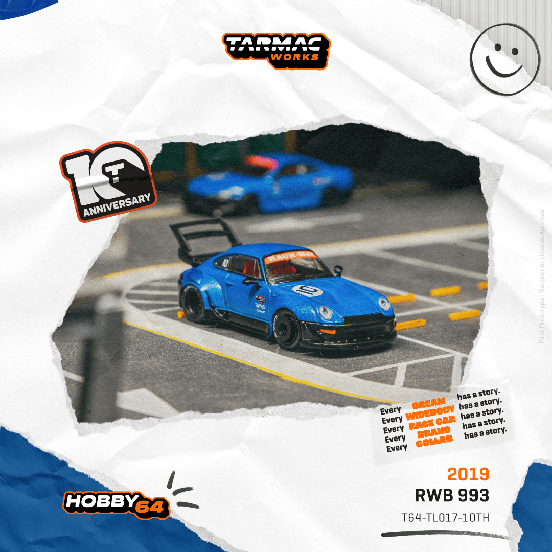 Tarmac Works 1/64 RWB 993 T64-TL017-10TH HOBBY64 【Tarmac Works 10th Anniversary Special Edition】