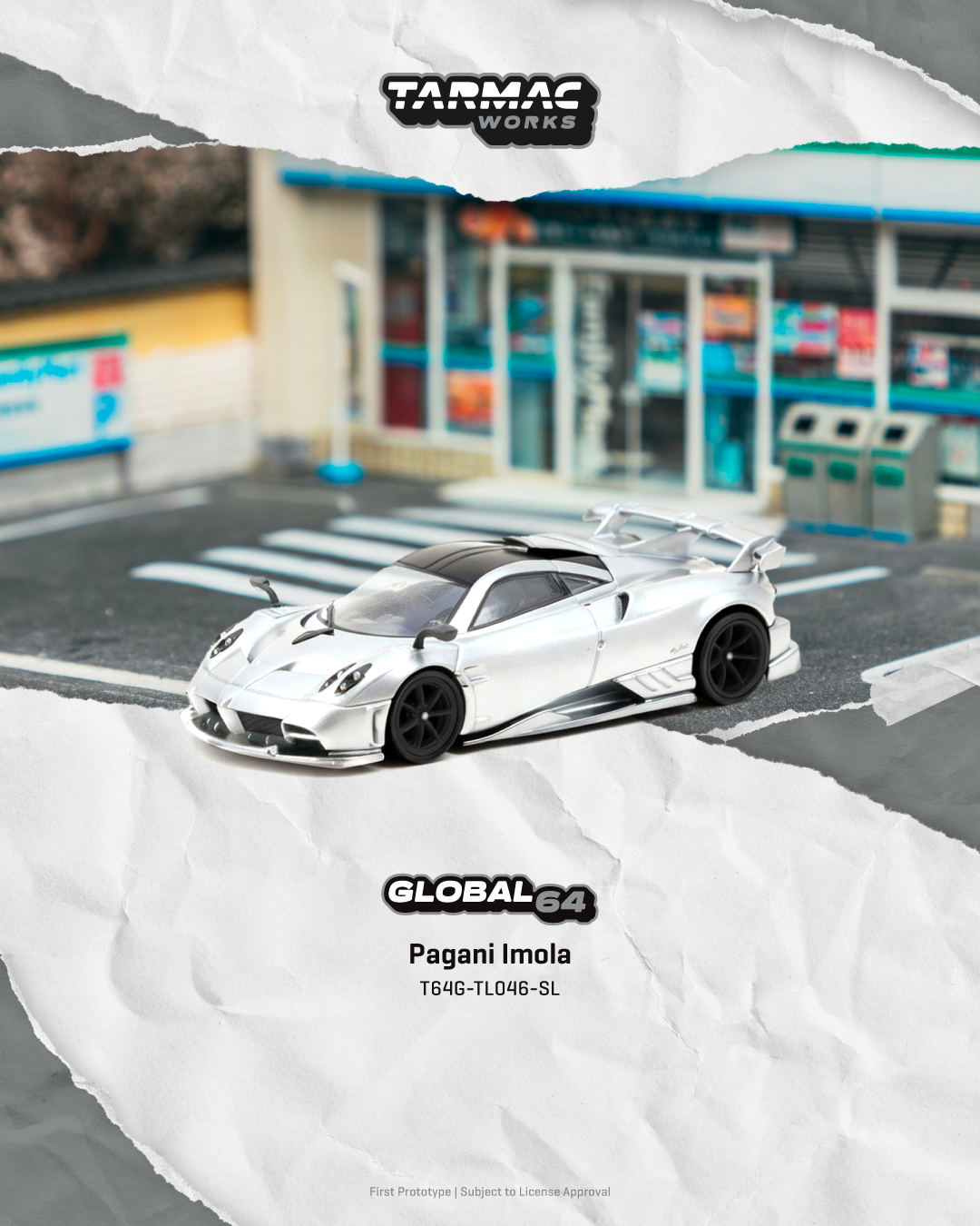 Tarmac Works 1/64 Pagani Imola Matt Silver GLOBAL64 (Pre-order)