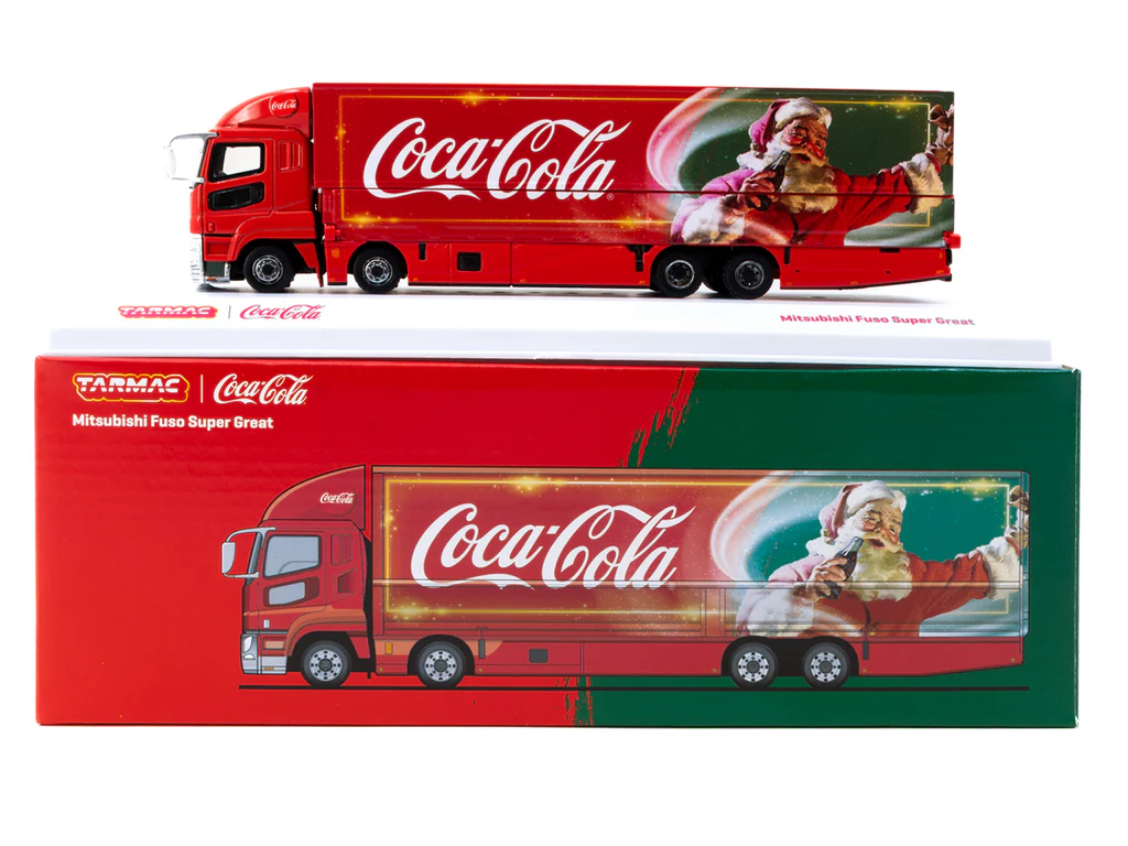 Tarmac Works 1/64 Mitsubishi Fuso Super Great Coca-Cola Santa Truck - TRUCK64