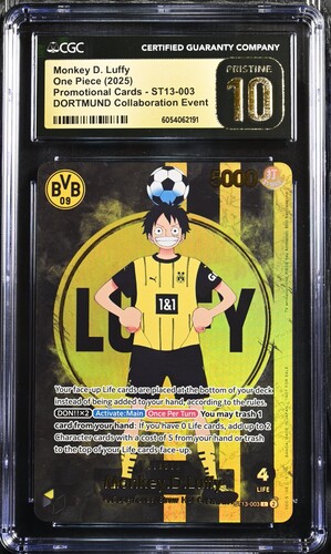 [CGC Pristine 10] Monkey D. Luffy One Piece 2025 Promotional Cards St13-003 Dortmund Collaboration Event
