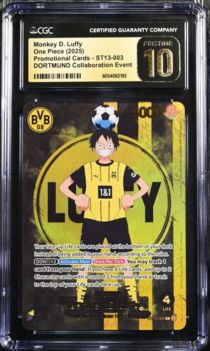 [CGC Pristine 10] Monkey D. Luffy One Piece 2025 Promotional Cards St13-003 Dortmund Collaboration Event