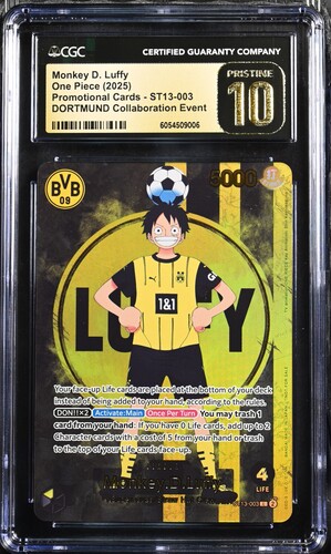 [CGC Pristine 10] Monkey D. Luffy One Piece 2025 Promotional Cards St13-003 Dortmund Collaboration Event