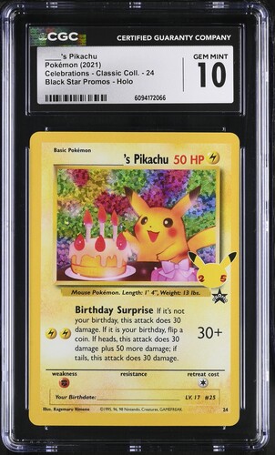 [CGC 10] 2021 Pokémon English Celebrations - Classic Coll.  24 ____'s Pikachu Holo
