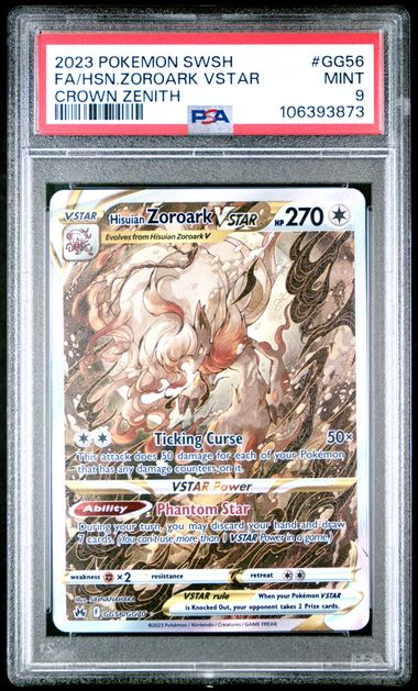 [PSA 9] 2023 POKEMON SWORD AND SHIELD CROWN ZENITH #GG56 FA/HSN.ZOROARK VSTAR CROWN ZENITH