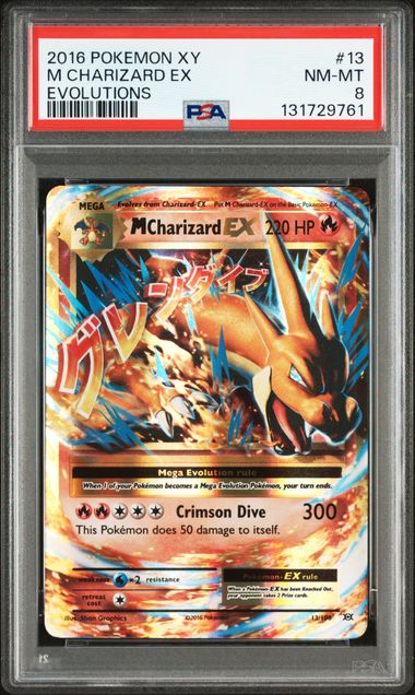 [PSA 8]2016 POKEMON XY EVOLUTIONS #13 M CHARIZARD EX EVOLUTIONS