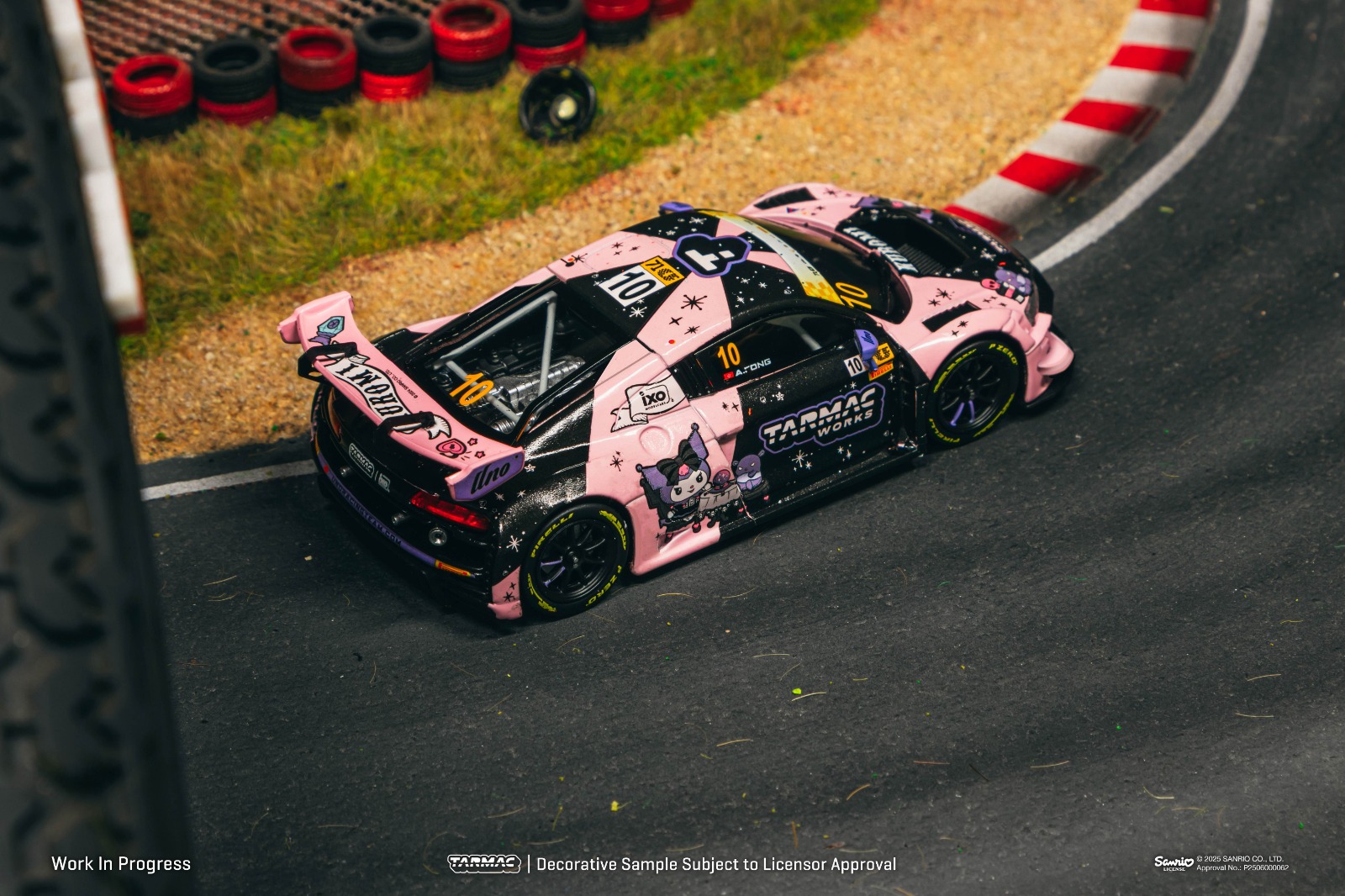Tarmac Works 1/43 Audi R8 LMS GT3 evo II Macau GT Cup - FIA GT World Cup 2024 HOBBY43 【Sanrio Kuromi Edition】