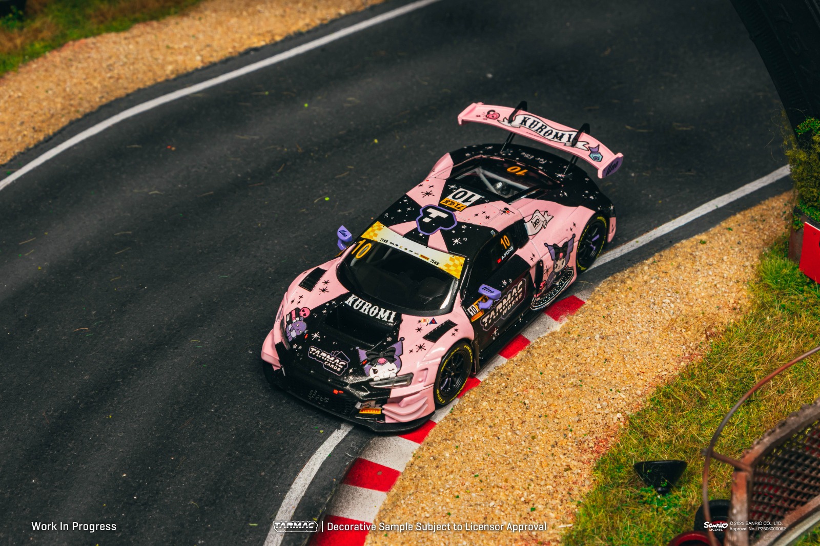 Tarmac Works 1/43 Audi R8 LMS GT3 evo II Macau GT Cup - FIA GT World Cup 2024 HOBBY43 【Sanrio Kuromi Edition】