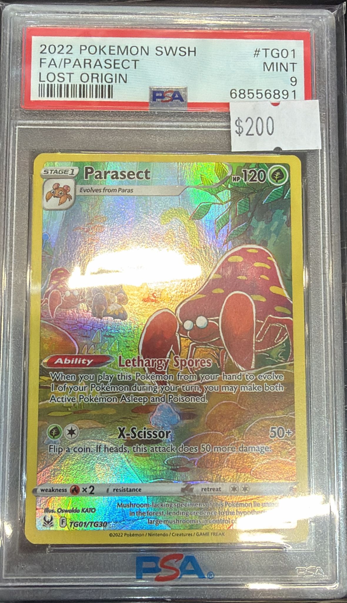 [PSA 9]2022 POKEMON SWORD & SHIELD LOST ORIGIN #TG01 FA/PARASECT LOST ORIGIN