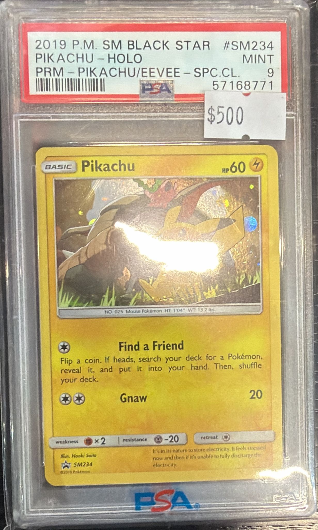 [PSA 9]2019 POKEMON SM BLACK STAR PROMO #SM234 PIKACHU-HOLO PRM-PIKACHU/EEVEE-SPC.CL.