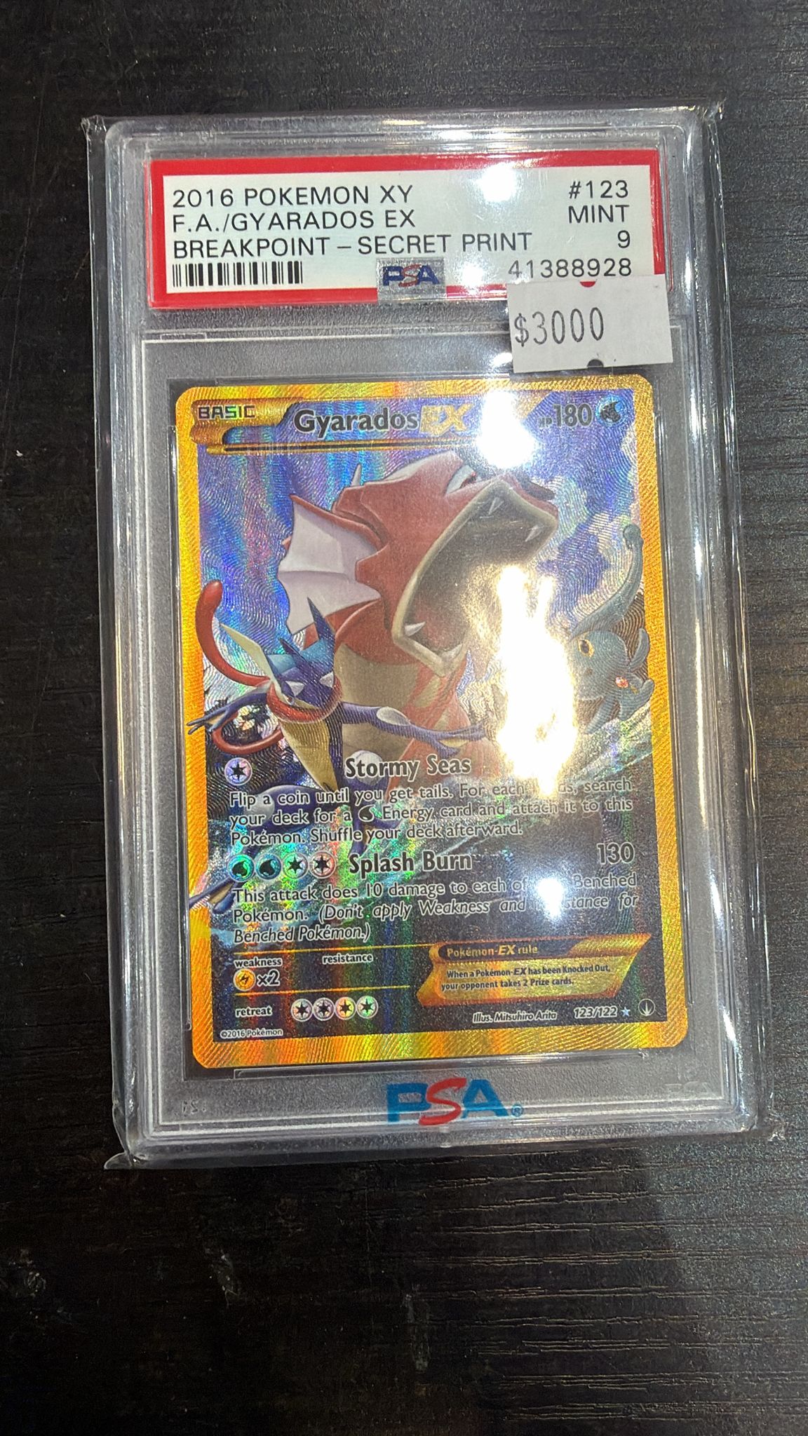 [PSA 9]2016 POKEMON XY BREAKPOINT #123 FA/GYARADOS EX BREAKPOINT-SECRET