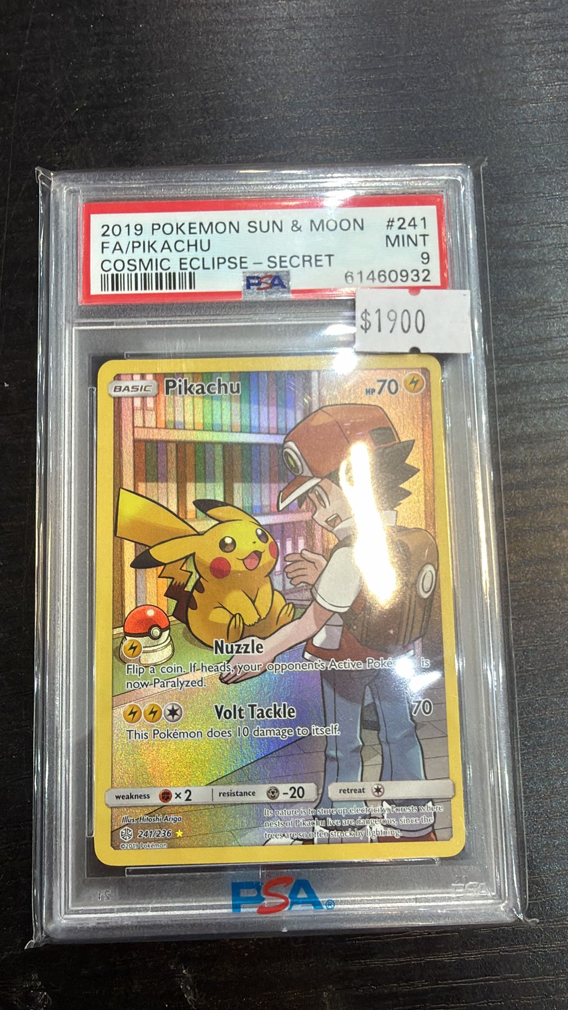 [PSA 9]2019 POKEMON SUN & MOON COSMIC ECLIPSE #241 FA/PIKACHU COSMIC ECLIPSE-SECRET