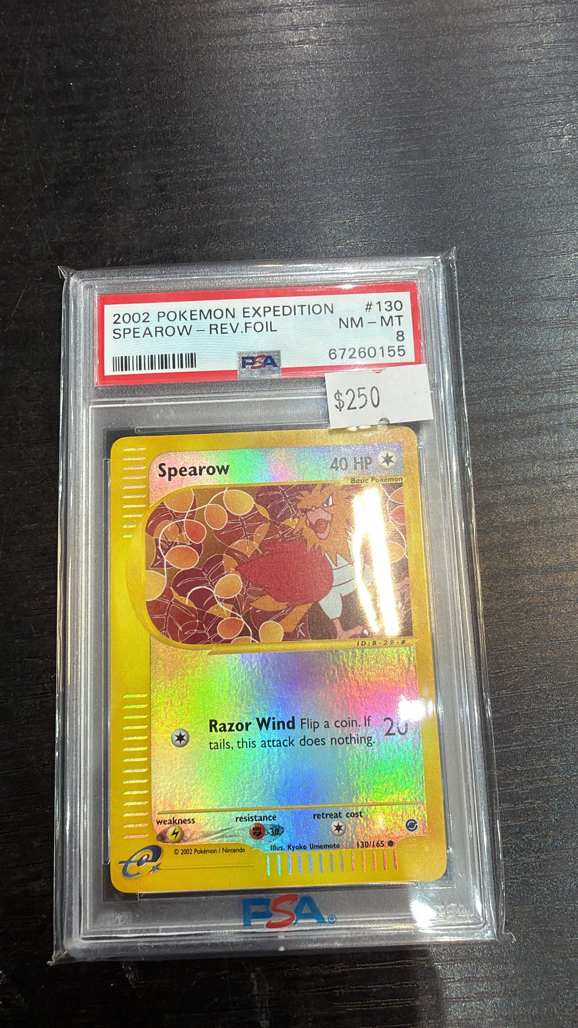 [PSA 8]2002 POKEMON EXPEDITION #130 SPEAROW-REV.FOIL