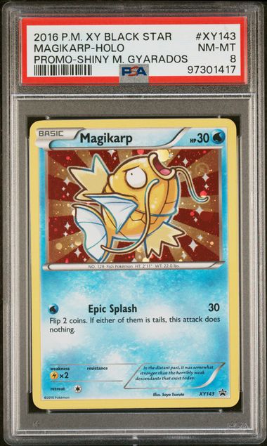 [PSA 8]2016 POKEMON XY BLACK STAR PROMO #XY143 MAGIKARP-HOLO PROMO-SHINY M. GYARADOS