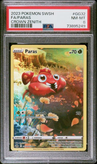 [PSA 8] 2023 POKEMON SWORD AND SHIELD CROWN ZENITH #GG32 FA/PARAS CROWN ZENITH