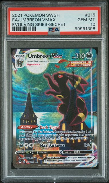 [PSA 10] 2021 POKEMON SWORD & SHIELD EVOLVING SKIES #215 FA/UMBREON VMAX EVOLVING SKIES-SECRET
