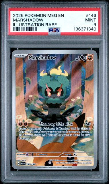 [PSA 9] 2025 POKEMON MEG EN-MEGA EVOLUTION #146 MARSHADOW ILLUSTRATION RARE
