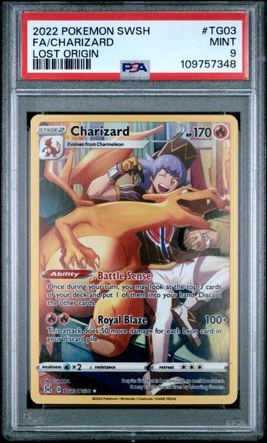 [PSA 9] 2022 POKEMON SWORD & SHIELD LOST ORIGIN #TG03 FA/CHARIZARD LOST ORIGIN