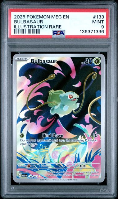 [PSA 9] 2025 POKEMON MEG EN-MEGA EVOLUTION #133 BULBASAUR ILLUSTRATION RARE