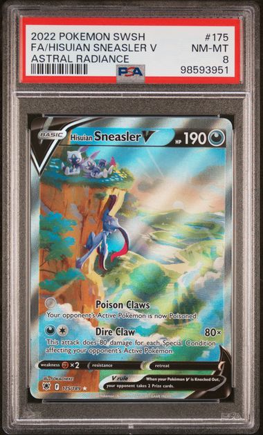[PSA 8]2022 POKEMON SWORD & SHIELD ASTRAL RADIANCE #175 FA/HISUIAN SNEASLER V ASTRAL RADIANCE
