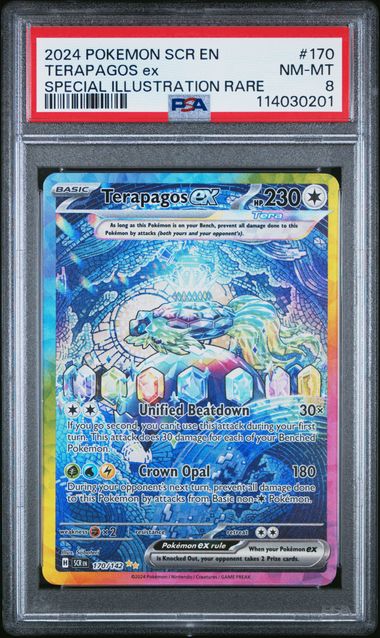 [PSA 8]2024 POKEMON SCR EN-STELLAR CROWN #170 TERAPAGOS ex SPECIAL ILLUSTRATION RARE