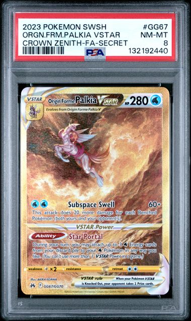 [PSA 8]2023 POKEMON SWORD AND SHIELD CROWN ZENITH #GG67 ORGN.FRM.PALKIA VSTAR CROWN ZENITH-FA-SECRET