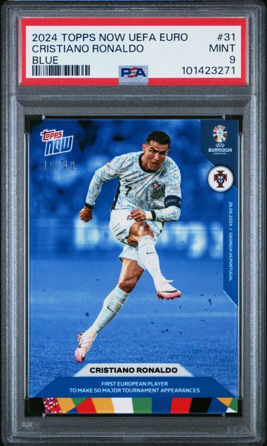 [PSA 10]  2024 TOPPS NOW UEFA EURO #31 CRISTIANO RONALDO BLUE